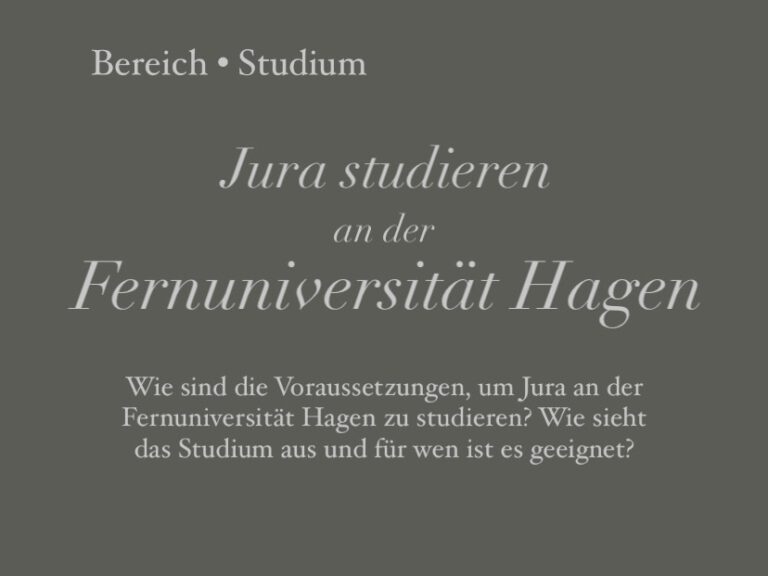 Jura an der Fernuniversität Hagen