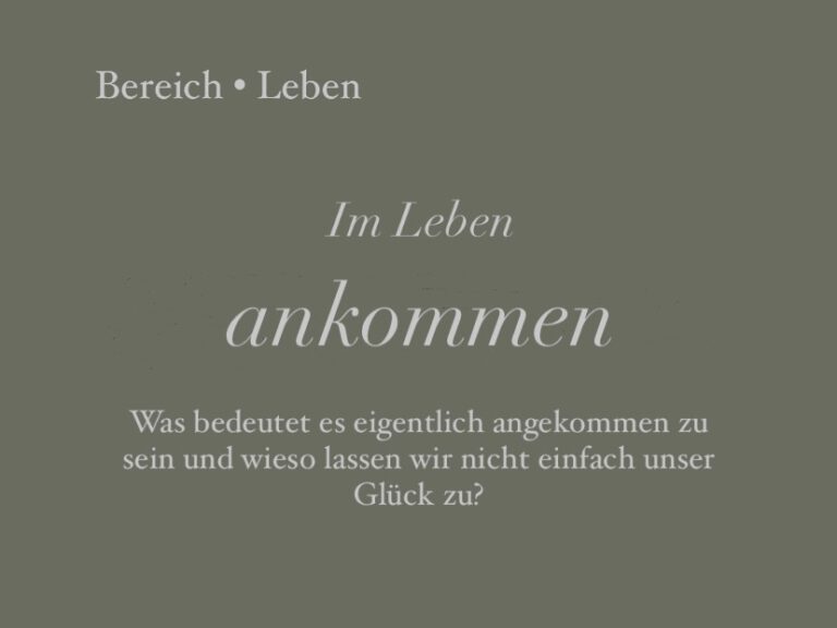Im Leben ankommen